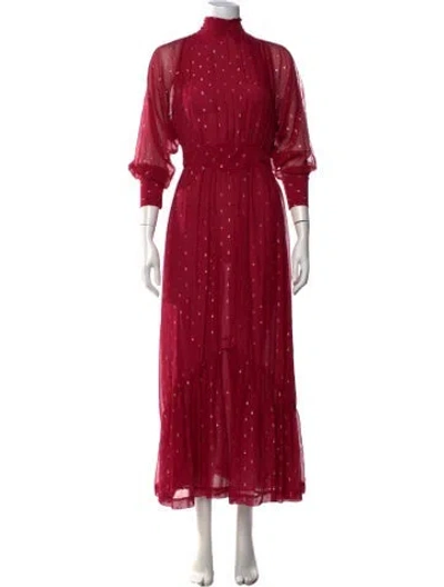 Pre-owned Ba&sh Printed Long Dress In Pink