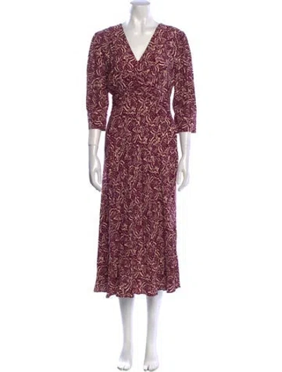 Pre-owned Ba&sh Printed Long Dress In Purple