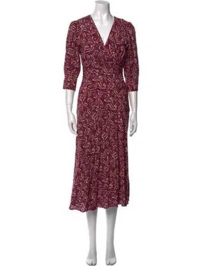 Pre-owned Ba&sh Printed Long Dress In Purple
