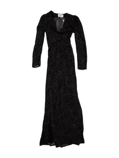 Pre-owned Ba&sh Printed Long Dress W/ Tags In Black
