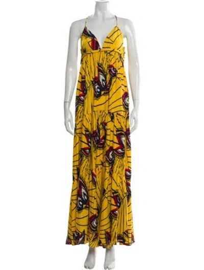 Pre-owned Ba&sh Printed Long Dress W/ Tags In Multi