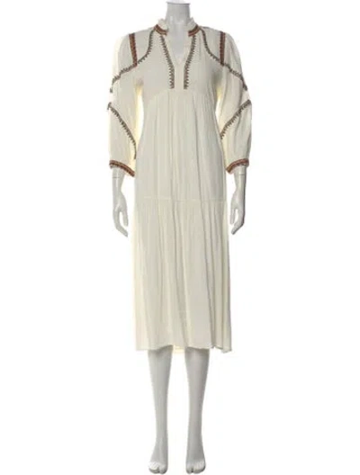 Pre-owned Ba&sh Printed Long Dress W/ Tags In Neutral