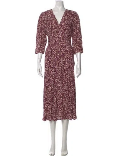 Pre-owned Ba&sh Printed Long Dress W/ Tags In Purple