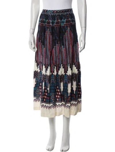 Pre-owned Ba&sh Printed Long Skirt In Black
