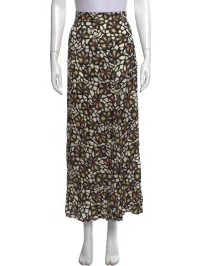 Pre-owned Ba&sh Printed Long Skirt In Black