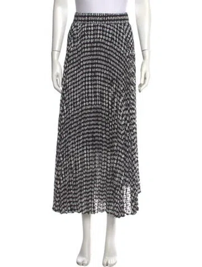 Pre-owned Ba&sh Printed Long Skirt In Black/white