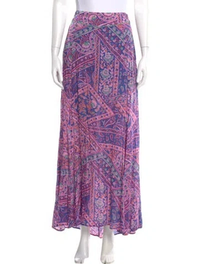 Pre-owned Ba&sh Printed Long Skirt In Blue