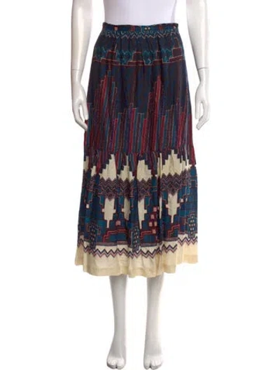 Pre-owned Ba&sh Printed Long Skirt In Blue