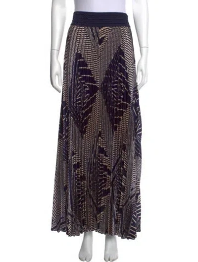 Pre-owned Ba&sh Printed Long Skirt In Blue