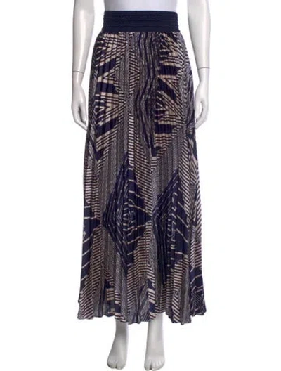 Pre-owned Ba&sh Printed Long Skirt In Blue