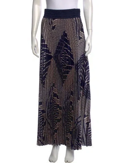 Pre-owned Ba&sh Printed Long Skirt In Blue