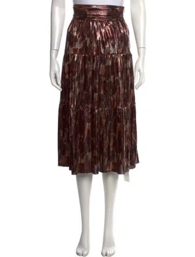 Pre-owned Ba&sh Printed Long Skirt In Brown