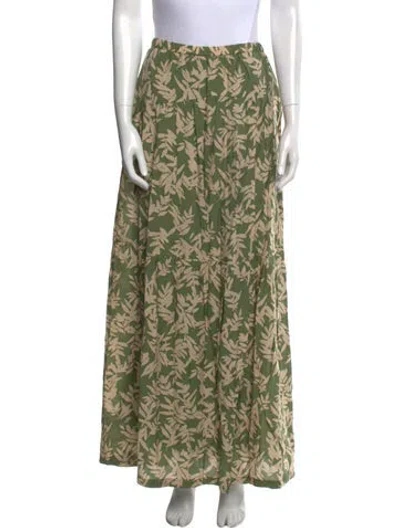 Pre-owned Ba&sh Printed Long Skirt In Green