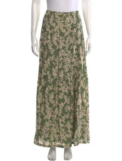 Pre-owned Ba&sh Printed Long Skirt In Green