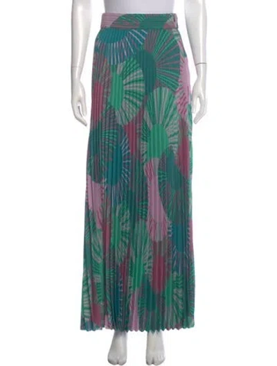 Pre-owned Ba&sh Printed Long Skirt In Green