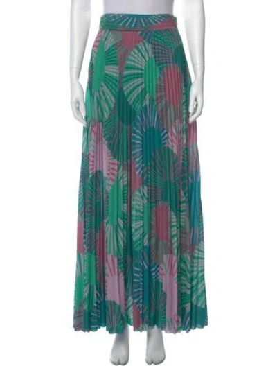 Pre-owned Ba&sh Printed Long Skirt In Green
