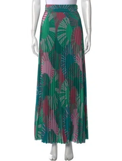 Pre-owned Ba&sh Printed Long Skirt In Green