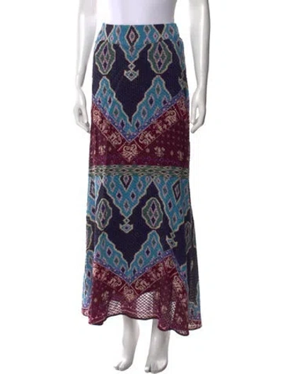 Pre-owned Ba&sh Printed Long Skirt In Multi