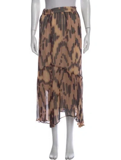 Pre-owned Ba&sh Printed Long Skirt In Neutral