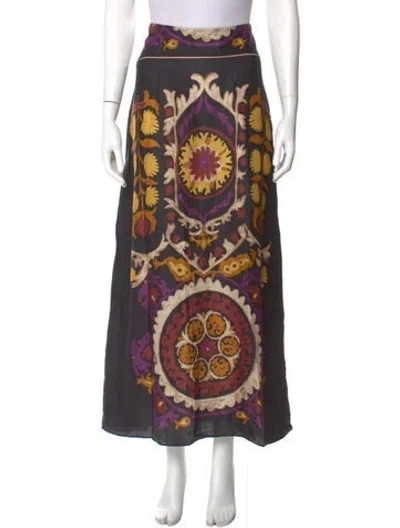 Pre-owned Ba&sh Printed Long Skirt In Purple