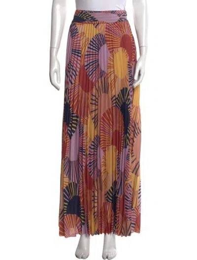 Pre-owned Ba&sh Printed Long Skirt In Yellow