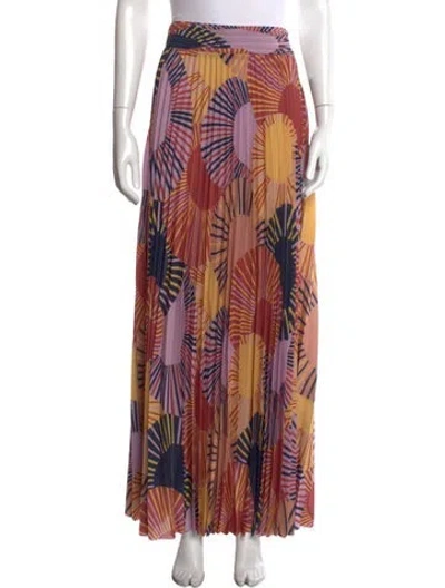 Pre-owned Ba&sh Printed Long Skirt In Yellow
