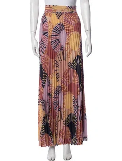 Pre-owned Ba&sh Printed Long Skirt In Yellow