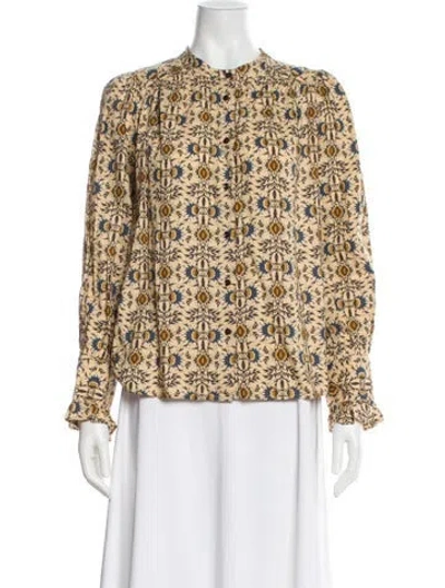 Pre-owned Ba&sh Printed Long Sleeve Blouse In Multi