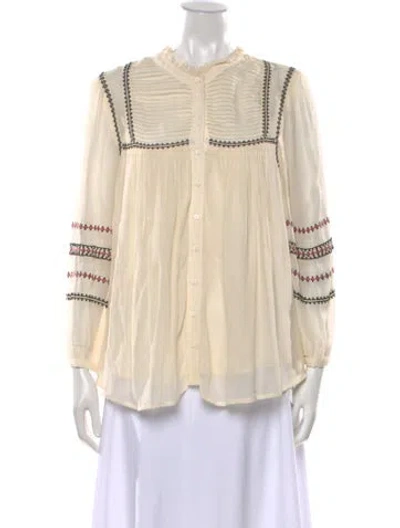 Pre-owned Ba&sh Printed Long Sleeve Blouse In Neutrals