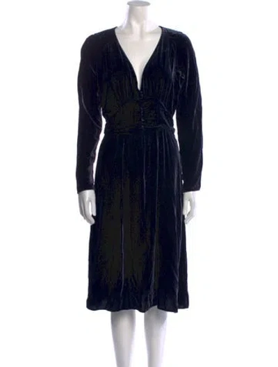 Pre-owned Ba&sh Printed Midi Length Dress In Blue