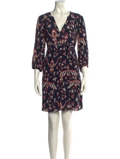Pre-owned Ba&sh Printed Midi Length Dress In Blue