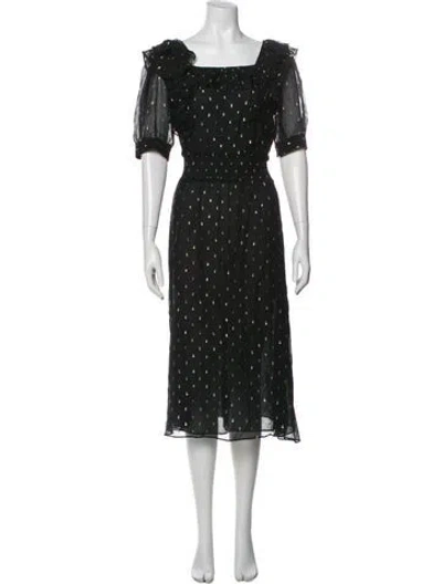 Pre-owned Ba&sh Printed Midi Length Dress In Blue