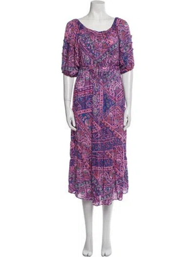 Pre-owned Ba&sh Printed Midi Length Dress In Multi