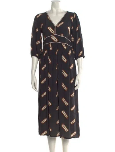 Pre-owned Ba&sh Printed Midi Length Dress In Multi