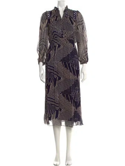 Pre-owned Ba&sh Printed Midi Length Dress In Multi