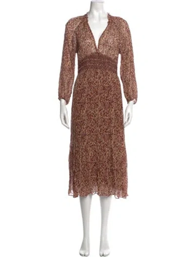 Pre-owned Ba&sh Printed Midi Length Dress In Multi
