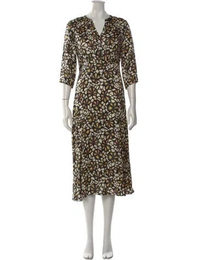 Pre-owned Ba&sh Printed Midi Length Dress In Multi