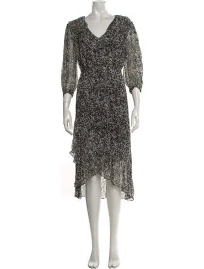 Pre-owned Ba&sh Printed Midi Length Dress In Multi