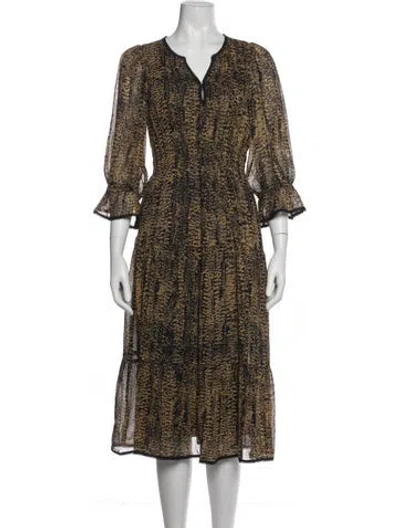 Pre-owned Ba&sh Printed Midi Length Dress In Multicolor