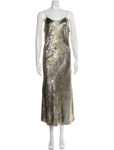 Pre-owned Ba&sh Printed Midi Length Dress In Multicolor