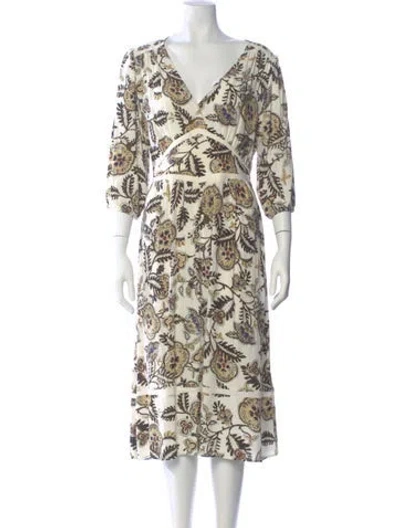 Pre-owned Ba&sh Printed Midi Length Dress In Neutral
