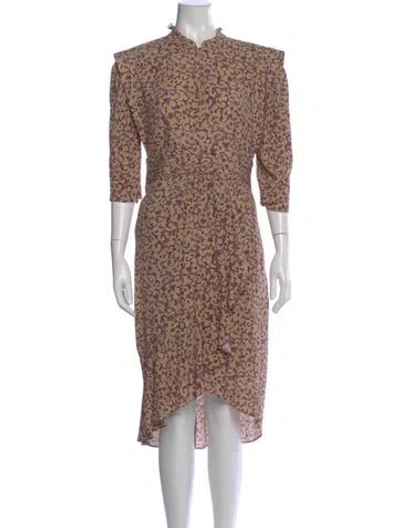 Pre-owned Ba&sh Printed Midi Length Dress In Neutral