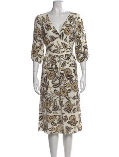 Pre-owned Ba&sh Printed Midi Length Dress In Neutral