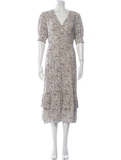 Pre-owned Ba&sh Printed Midi Length Dress In Neutral