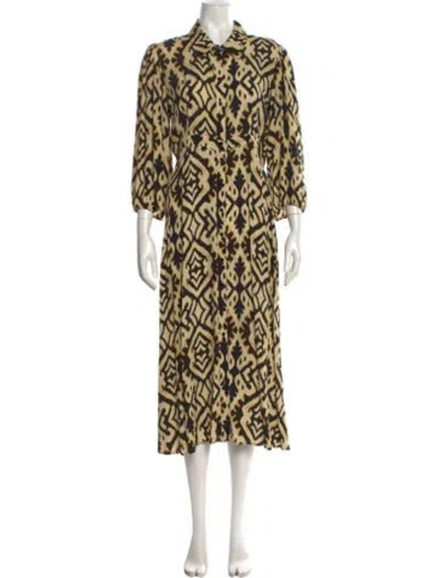 Pre-owned Ba&sh Printed Midi Length Dress In Neutral