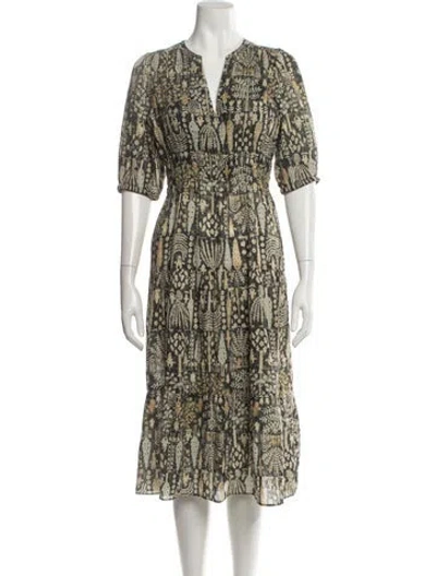 Pre-owned Ba&sh Printed Midi Length Dress In Neutral