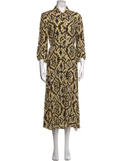 Pre-owned Ba&sh Printed Midi Length Dress In Neutrals