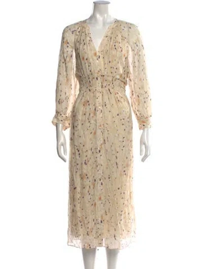 Pre-owned Ba&sh Printed Midi Length Dress In Neutrals