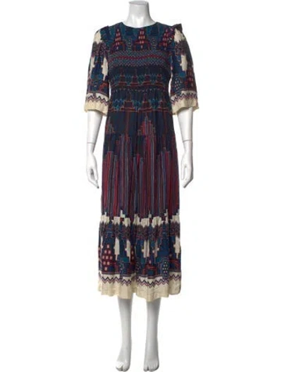 Pre-owned Ba&sh Printed Midi Length Dress In Neutrals
