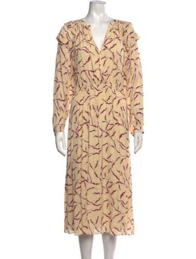 Pre-owned Ba&sh Printed Midi Length Dress In Neutrals